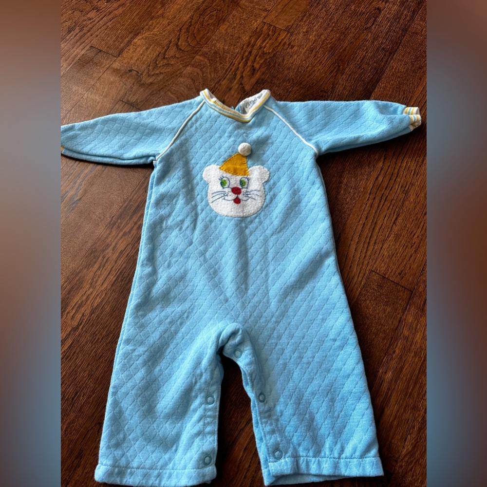 Vintage Carter's Blue and Yellow jumpsuit